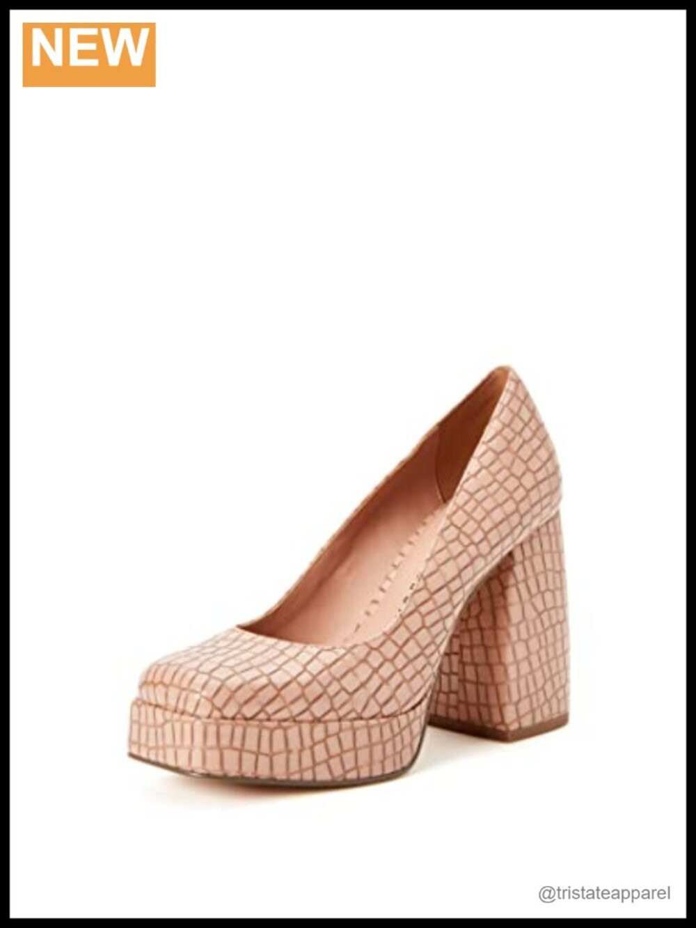 Womens Uplift Pump Block Heel Square Toe Pull-On Padded Lining